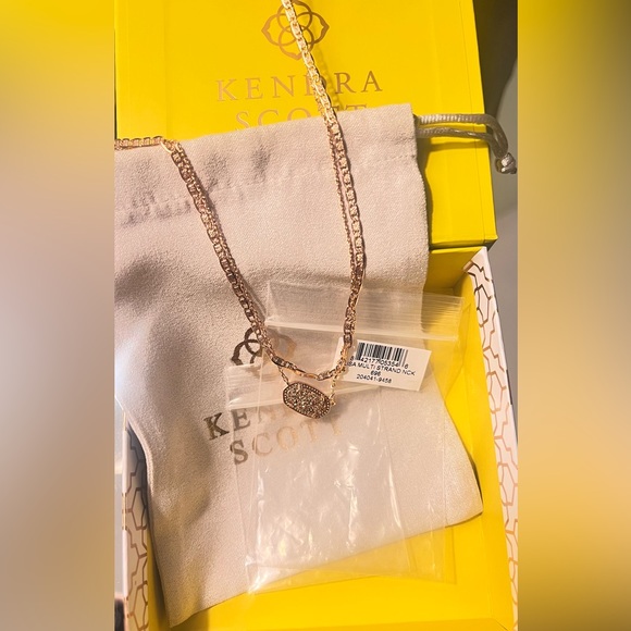 Elisa Rose Gold Multi Strand Drusy Necklace - Picture 7 of 13